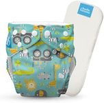 Charlie Banana Cloth Diapers, Reusable, Washable, Adjustable One Size Diaper, for Babies and Toddlers, with Absorbent Insert - Gone Safari, 1 Pack