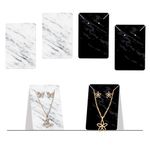 DEEPTAGS Jewellery Display Cards for Earring, Bracelet, Necklace, Hair Tie, Jewelry, White & Black - 200 PCS (100 Each)