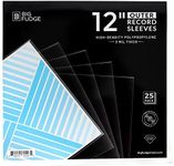 BIG FUDGE 25 Pack Vinyl Record Outer Sleeves 12" LP | Durable & Wrinkle-Free | Crystal Clear & Made from High-Density Polypropylene | 3 mm Thick, 12.75” x 12.75” | Fits Most Gatefolds and Double LPs