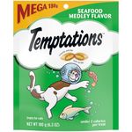 TEMPTATIONS Adult Cat Treats, Seafood Medley Flavour, 180g (10 Pack)