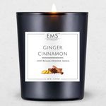 Em5 Wax Ginger Cinnamon Aroma Candle | Aromatherapy & Home Decor Candles | 60 Gm | Long Burning Time Up To 20 Hours | Smoke Free & Non Toxic | Gift For Him/Her