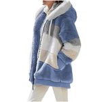 Coat for Women 2024 Plus Size Womens Military Denim Hooded Warm Winter Coats Faux Fur Lined Parkas