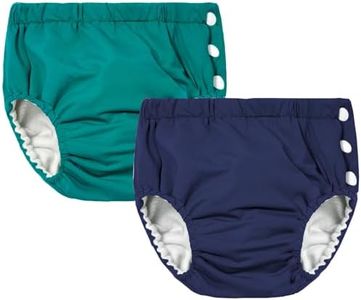 Durio Reusable Swim Diapers for Toddler Washable Baby Swim Diaper Unisex Baby Toddler Beach Essentials Swimming Diapers Navy & Green 3-6 Month
