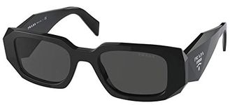 Prada Women's 0PR 17W Sunglasses, Black/Dark Grey, 49