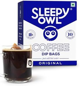 Sleepy Owl Hot Brew Original | 100% Arabica Ground Coffee Drip Bags | Medium Roast | 10 x 10g Dip Bags | Brews in 5 min - No Equipment Needed | Travel Pack