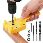 Serplex® 8Pcs Hole Drilling Locator Tool Set Includes 3 Dril Bits, Drilling Bushings Self Centering Doweling Jig Hole Drilling Locator Tool with Handle Multi Hole Drilling Locator Tool for Wooden Work