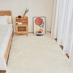 YOBATH Fluffy Shag Area Rug, Rugs for Bedroom 4x6 Feet, Plush Shaggy Rug for Living Room, Indoor Modern Bedside Rug for Kids Girls Boys Room, Shag Carpet for Dorm Nursery Room, Cream White