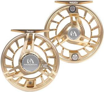 Maxcatch AVID PRO Fly Fishing Reel with CNC-machined Aluminum Body Super Large Arbor Design-3/5, 5/7, 7/9, 9/11 Weights (Gold, 5/7wt)