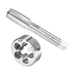 CoCud Tap and Die Set, M16 x 2 Thread, Metric High-Speed Steel Machine Screw Tap & Round Die Tool Kit - (Applications: for Threading Tapping Repairing), 1-Set