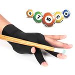 FakeFace Anti Slip Billiard Glove Left Hand Snooker Carom Billiard Pool Cue Sport Professional 3 Finger Glove Handwear Gift for Men Women Player