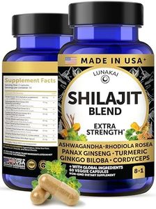 Lunakai USA Made Pure Shilajit Capsules 12000mg with Ashwagandha, Rhodiola & Cordyceps - Extra Strength Shilajit Extract for Men & Women, 60ct