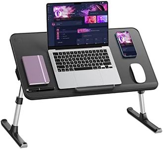 Lap Desk, SAIJI Bed Table, Thick Stable Feet, Height and Angle Adjustable, Enough Mouse Space, up to 17'' Laptop, for Homeoffice, Breakfast, Study (Black, 60 * 33cm)