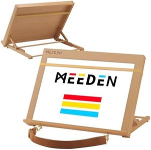 MEEDEN Desk Easel Portable Art Stand: A3 Table Top Easel with Shoulder Belt - 5-Position Adjustable Desktop Drawing Sketching Easel