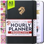 Life & Work Planner A5 Size -12 Month Goal Planner and Productivity Planner to Increase Happiness, Undated Planner, Weekly and Monthly Planner Journal (Vertical Black Lion)