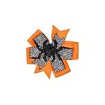 Lux Accessories Orange Black Ribbon