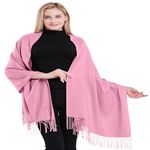 CJ Apparel Rose Pink 100% Cashmere Shawl Pashmina Scarf Wrap Stole Hand Made in Nepal NEW