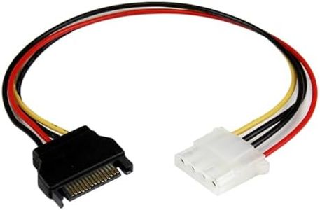 StarTech.com LP4SATAFM12 12-Inch SATA to Molex LP4 Power Cable Adapter , Black, Red, White, Yellow