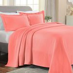 Superior Cotton Bedspread, Coral, Queen