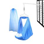 beetot Cotton New Born Baby Swing Cradle (Jhula) Set | Cradle Swing, Mosquito Net, Spring, Triangle Hanger, Window Hanger | Weight Capacity Up To 20Kg | Age From 0-12 Months | Jhula (Blue)