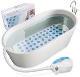 Portable Spa Bubble Bath Massager - Thermal Spa Waterproof Non-Slip Mat with Suction Cup Bottom, Motorized Air Pump & Adjustable Bubble Settings - Remote Control Included - Serenelife AZPHSPAMT22