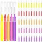 EasyHonor Braces Brush for Cleaner Interdental Brush Toothpick Dental Tooth Flossing Head Oral Dental Hygiene Flosser Toothpick Cleaners Tooth Cleaning Tool (5 Warm Colors,75pcs)