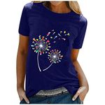 Women's Cute Sunflower Graphic T Shirts Letter Print Short Sleeve Round Neck Summer Casual Cotton Tees Tops - Plus Size T-Shirt for Women Summer Flower Casual Short Sleeve Tees Tops Tunic Tops