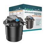 allpondsolutions Auto Cleaning Pressurised Koi Fish Pond Filter with UV Steriliser Light All in One - Ponds Up to 25000 litres - AUTO-PFC-25000