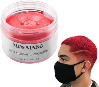 Red Temporary Hair Dye Wax Natural Instant Hair Color Wax Pomades 4.23 oz,Hair Styling Clay for Party, Cosplay, Halloween,Christmas