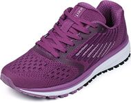 WHITIN Womens Running Shoes Walking Trainers Ladies Size 5.5 Lightweight Tennis Athletic Fitness Gym Sport Fashion Casual Sneakers Purple EU 39