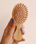 OROSSENTIALS Bamboo Hair Brush with bamboo bristles | Wooden Hair Brush for Women & Men | Wooden Brush for Hair Small Hairbrush for Women | Paddle Hair Brush Paddle Brush for Women Travel Friendly