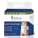 ViraCare Adult Incontinence Pull Up Pants | for Unisex | Heavy Absorbent and Soft-Stretch Waistband | with Leak Stop Guards | Waist Size Medium 65-135 cm | 12 Count | Medium Size |