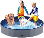 Niubya Foldable Dog Pool, Collapsible Hard Plastic Dog Swimming Pool, Portable Bath Tub for Pets Dogs and Cats, Pet Wading Pool for Indoor and Outdoor, 160 x 30 cm