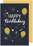 Edition Seidel Premium Birthday Card with Gold Embossing and Envelope. Greeting Card Billet Birthday Happy Birthday Man Woman Single One Sayings Card Gold (G2896 SW022) (Design 4)