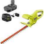 RYOBI P2670 ONE+ Lithium+ 18 in. 18-Volt Lithium-Ion Cordless Hedge Trimmer - 1.5 Ah Battery and Charger Included