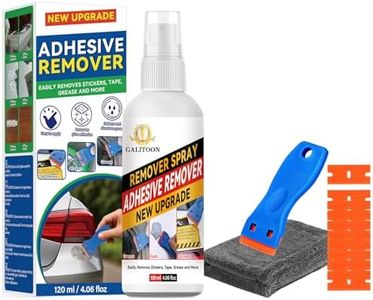 Adhesive Remover, Sticker Remover Spray with Plastic Scraper and Cleaning Cloth, Surface-Friendly Formula for Removing Sticker Residue, Tape Marks and Adhesive Build-Up from Cars, Glass and Floors