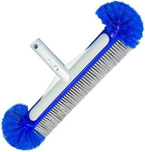 Professional Pool Brush Head,45CM Floor & Wall Cleaning Brush with Durable Around Nylon Bristles& Reinforced Aluminium, Easily Sweep from Walls, Floors, Swimming Pool Tile,Steps