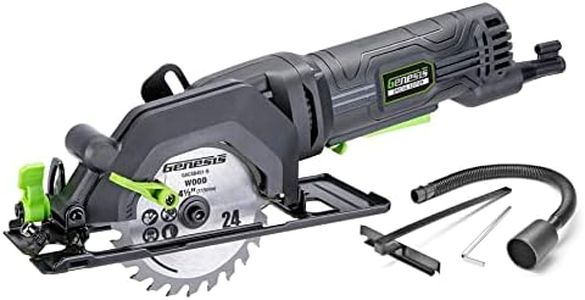 Genesis 4.0 Amp 4-1/2 in. Compact Circular Saw with 24T Blade, Rip Guide, Vacuum Adapter, and Blade Wrench (GCS445SE)