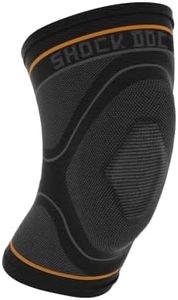 Shock Doctor 2065 Compression Knit Knee Sleeve with Gel Support, Black/Grey, Adult-Large