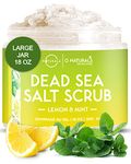 O Naturals Ultra Cleansing Body Scrub - Organic Lemon & Mint Dead Sea Salt Scrub - Skin Exfoliating Body Scrub Exfoliator & Foot Scrub, Body Exfoliator & Exfoliating Face Scrub Fights Acne & Dead Skin