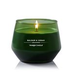 Yankee Candle Studio Medium Candle, Balsam & Cedar, 10 oz: Long-Lasting, Essential-Oil Scented Soy Wax Blend Candle | 40-65 Hours of Burning Time