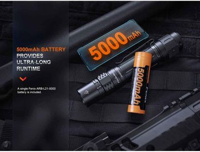 Fenix PD36R Pro Tactical Flashlight – Black, Rechargeable LED
