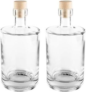 Ideen mit Herz Lot de 2 bouteilles en verre avec bouchon - Bouteilles vides en verre - Idéales pour remplir et offrir - Pour liqueur, eau-de-vie, huile, vinaigre - Diamètre : 8,5 cm - Hauteur : 18 cm