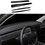 Dash Wrap Front Door Panel Trim for Tesla Model Y and Model 3 2020 2021 2022 2023 Dashboard Cover(Matte Black)