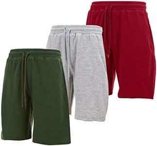 DARESAY Athletic Shorts For Men - Premium French Terry Men's Shorts, Gym Shorts For Men w/Pockets, Drawstring Closure, 3-Pk