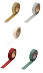 Syntego Christmas Glitter Washi Tape Set 5 Rolls Decorative Craft Supplies Self adhesive Glitter Trim (Gold+Silver+Red+Green+White)