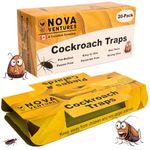 20 Pack Cockroach Traps - Cockroach Killer Indoor with Roach Bait - Glue Roach Traps, Bug Traps Safe for Kids and Pets, Versatile Bug Killer Indoor - by NovaVentures, a Canadian Company