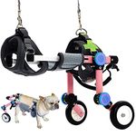 Dog Wheelchair,Fordable Dog Wheelchair for Back Legs,Assist Small Pets with Paralyzed Hind Limbs to Recover Their Mobility Two Colour 5-Size (XXXS Pink)