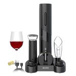 AIKARO Electric Wine Bottle Opener Automatic Electronic Corkscrew, Rechargeable (Set with Base)