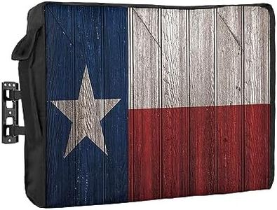 Outdoor TV Cover - Vintage Wood Texas Flag Waterproof and Weatherproof 52"-55" LCD Movable Shield TV Display Screen Protector Outside Television Covers