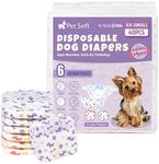 Pet Soft Female Dog Diapers - Disposable Doggie Diapers with Wetness Indicator, Puppy & Cat Diapers Super Absorbent, Fit for Female Dog in Heat or Incontinence, 40pcs (XXS, Purple+Red)